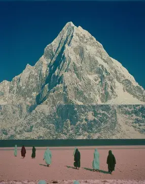 Surreal mountain landscape