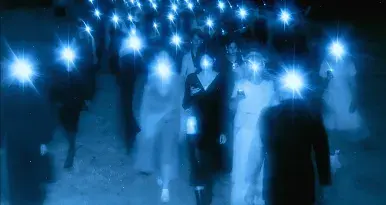 Blue light installation